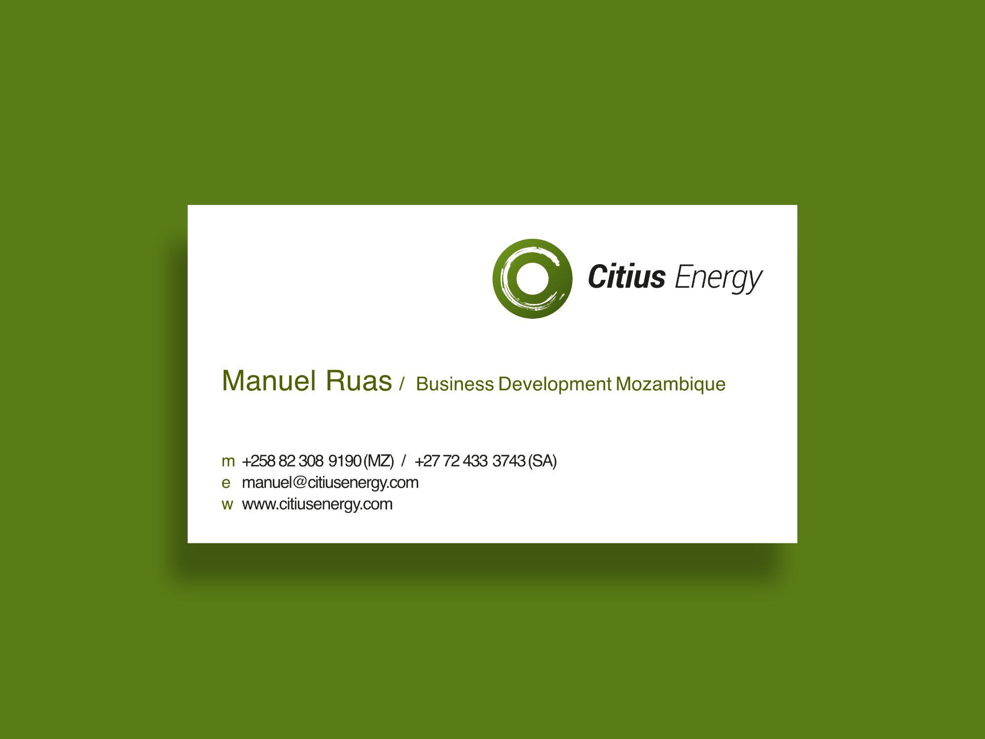 Citius Energy Business Card