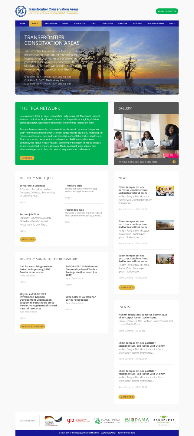 Transfrontier Conservation Areas Website